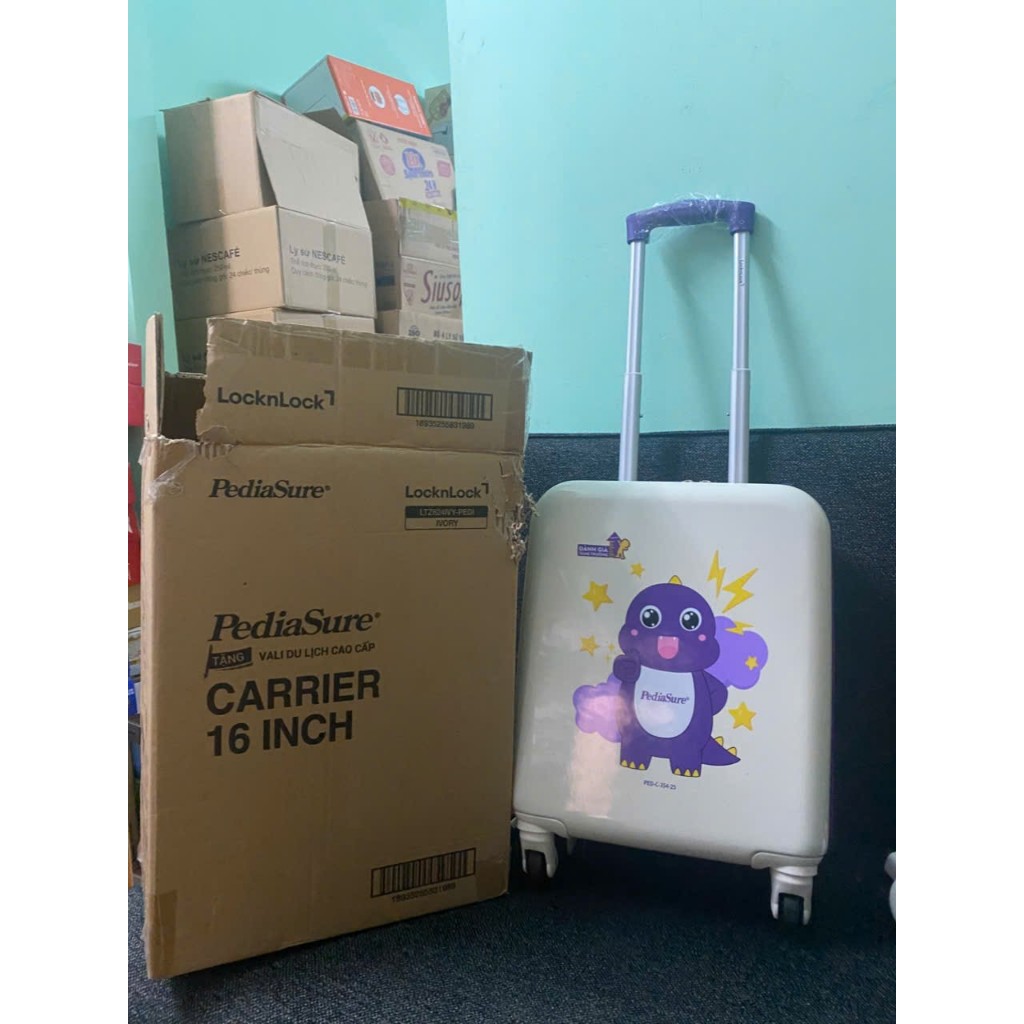 VALI DU LỊCH CAO CẤP 16INCH CHO BÉ LOCKNLOCK QUÀ TẶNG SỮA PEDIASURE