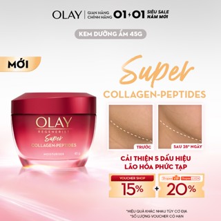   MỚI  Kem Dưỡng Ẩm OLAY Super Collagen Peptides Giúp Cải Thiện 5 Dấu Hiệu Lão Hóa Phức Tạp 45G 