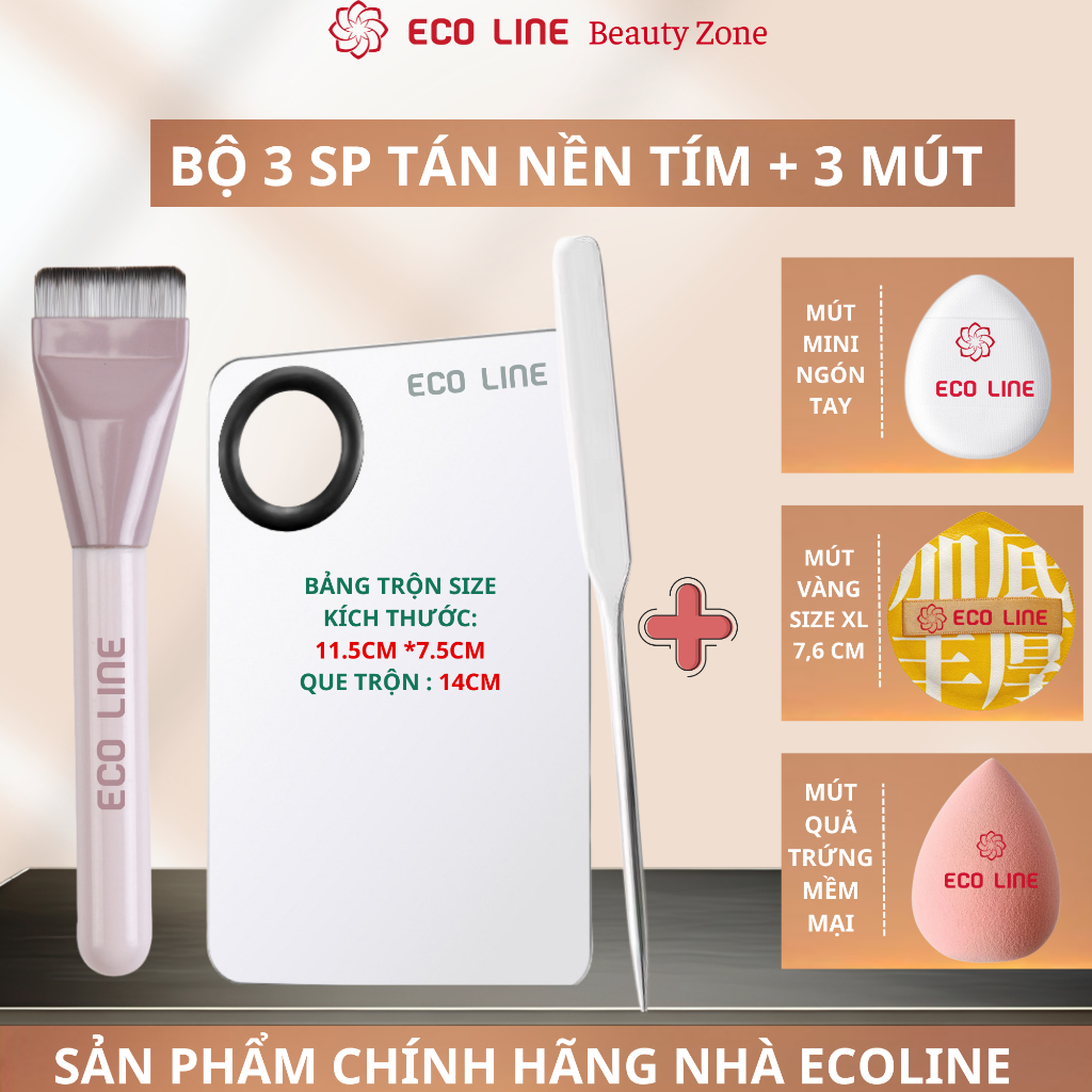 Bảng nền tán kem nền khay trộn kem nền kèm cọ tán kem nền và bảng gậy kèm mút tán kem nền
