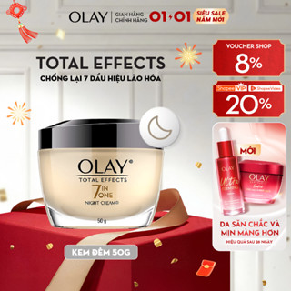  Kem Dưỡng Ẩm OLAY TOTAL EFFECTS Ban Đêm Phục Hồi & Làm Chậm 7 Dấu Hiệu Lão Hóa 50G 