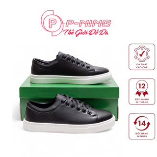  Giày thể thao sneakers Nam cá sấu M09: Pp-ning:Thế Giới Đồ Da: 2màu Đen đế trắng&Đen đế đen,Đế cao su khâu viền 