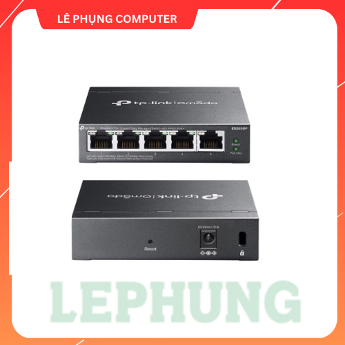 ES205GP / Bộ chia mạng PoE+ Omada | 5 cổng Gigabit | 4 cổng PoE+ | Vỏ kim loại | App Omada quản lý |