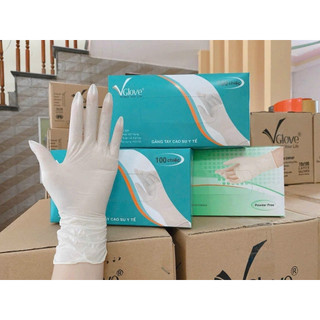 COMBO (1 Thùng  10 Hộp )100 Chiếc Găng Tay Cao Su Y TẾ Latex CÓ BỘT, KHÔNG BỘT