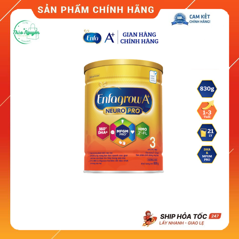 Sữa bột Enfamil A+ Neuropro Số 3 Lon 830g 1-2 Tuổi DATE MỚI