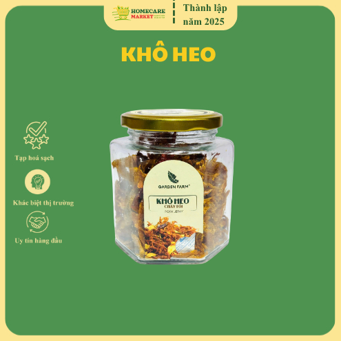 Khô Heo Cháy Tỏi GARDEN FARM Hũ Thuỷ Tinh 90g
