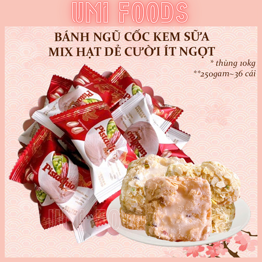 [COMBO 1KG] Bánh ngũ cốc kem sữa hạt dẻ cười ít ngọt PISTACHIO - Ăn vặt healthy ngon bổ rẻ