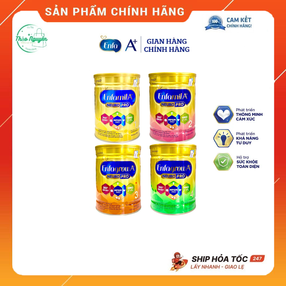 Sữa bột Enfamil A+ Neuropro Số 1 2 3 4 Lon 830g DATE MỚI