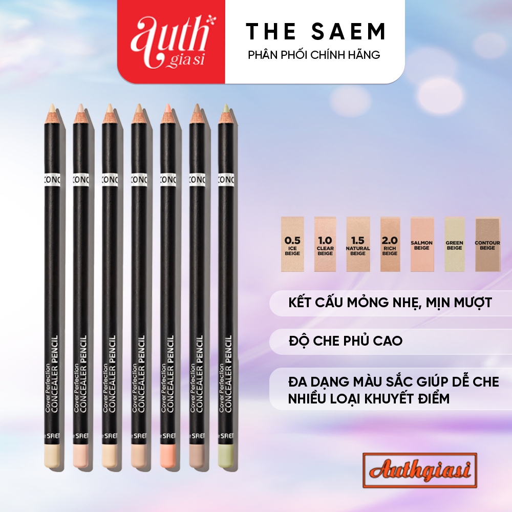 [Must have] Chì Che Khuyết Điểm THE SAEM Cover Perfection Concealer Pencil CKĐ Đủ Màu che siêu đỉnh 