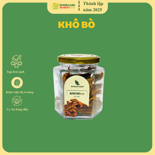 Khô Bò Sợi GARDEN FARM Hũ Thuỷ Tinh 90g