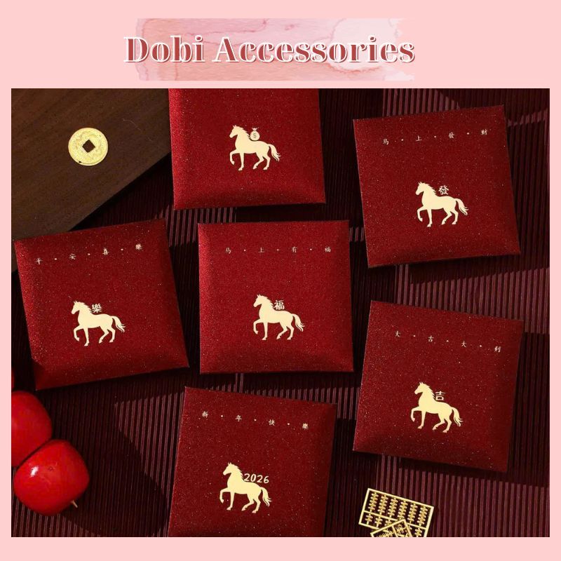 Bao Lì Xì Mừng Tuổi Hồng Bao May Mắn Họa Tiết Đơn Giản Sang Trọng Dobi LX4