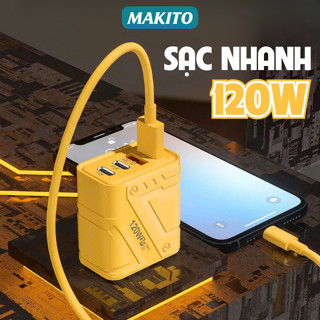 Củ Sạc Nhanh Makito 120W Hỗ Trợ Sạc Nhanh Rút Ngắn Thời Gian Chờ Đáp Ứng Tốt Nhu Cầu Sử Dụng