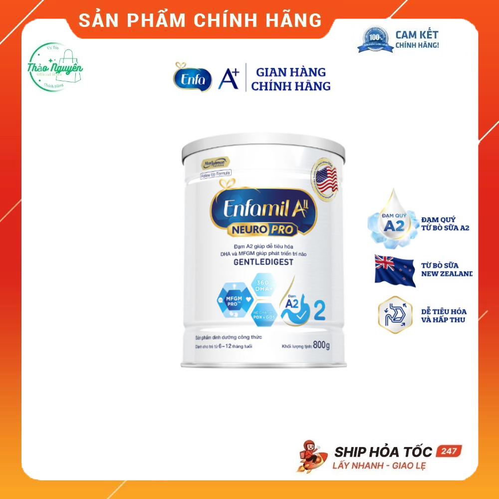 Sữa Enfamil A2 NeuroPro Số 2 lon 800g DATE MỚI