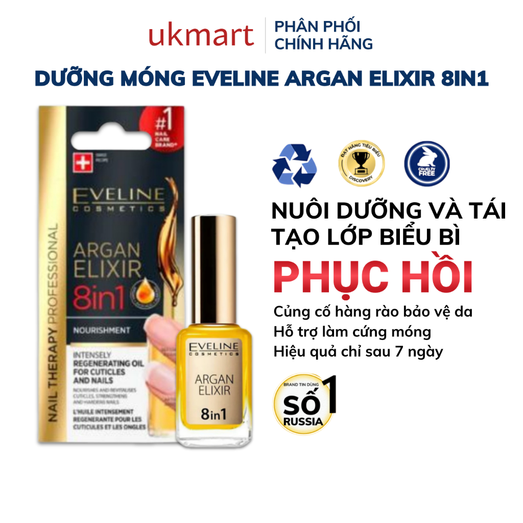 Sơn Dưỡng Móng Eveline 8w1 Total Action 12ml