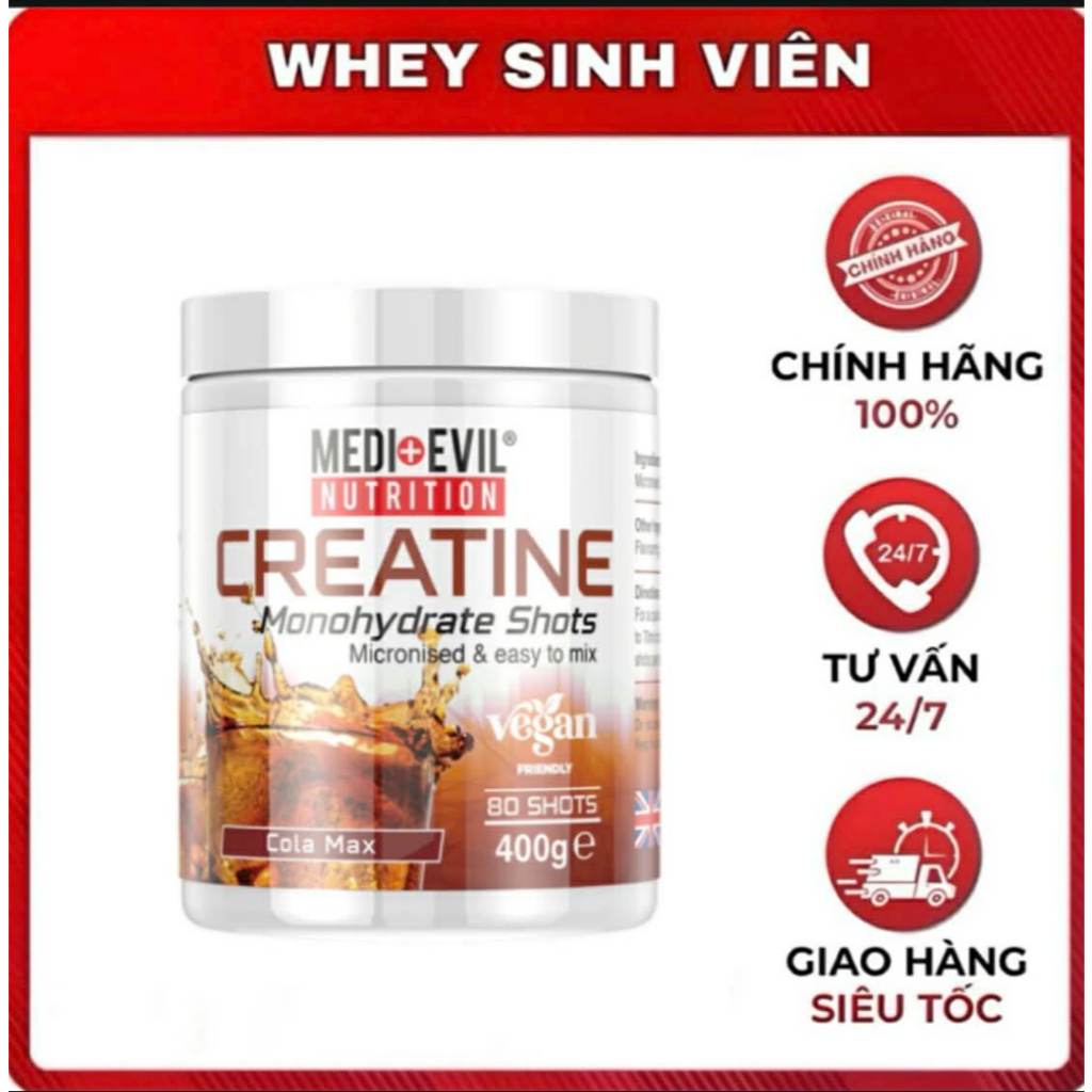 Medi Evil Creatine Monohydrate 400g – Bột creatine thể hình -  Whey Sinh Viên