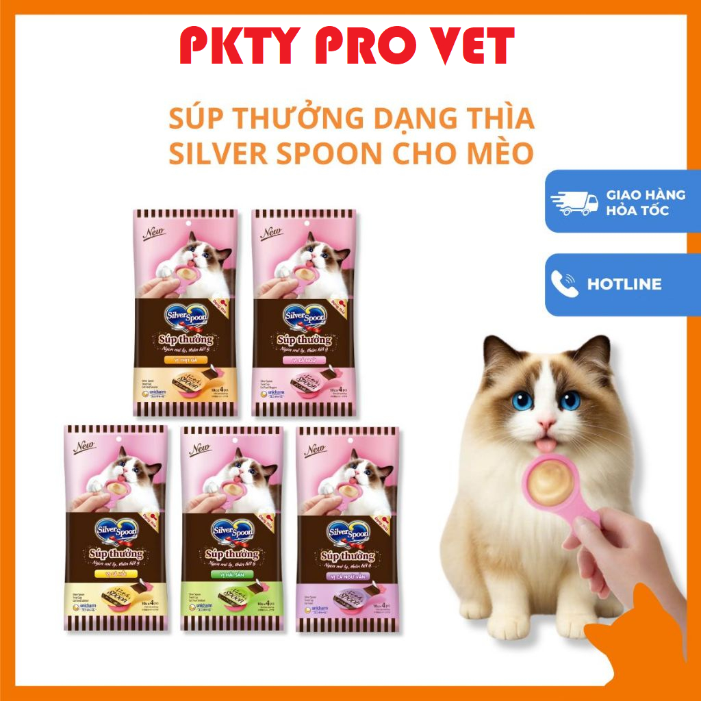 Súp thưởng cho mèo Silver Spoon dạng thìa tiện lợi gói 40g ( 4 thìa)
