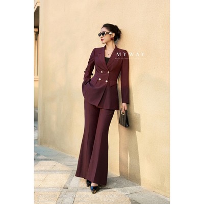 Set Blazer Quần Tây Ông Loe Nữ Công Sở MY WAY Cao Cấp 5MVB02269 - 5MQB0189