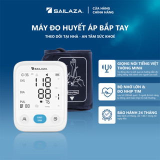 [CHÍNH HÃNG] Máy đo huyết áp tự động Sailaza ARM30G2, giọng nói tiếng Việt, màn hình 4.2 inch, bảo hành 5 năm