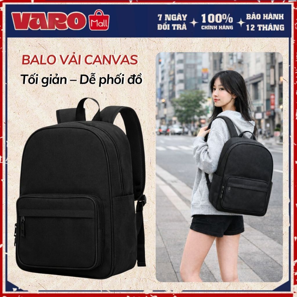 Balo Nam Nữ Thời Trang Basic Chống Nước - Balo Laptop 15.6 inch Đi Học, Đi Làm Cao Cấp (Nhiều Ngăn Tiện Lợi)