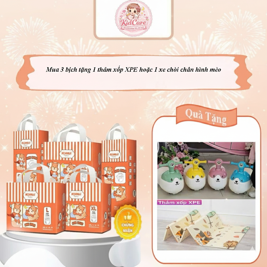 [Mới] Combo 3 Tã quần/Dán Momoji Air Dry, mềm mịn, mỏng, thoáng khí, thoát ẩm tốt khô thoáng cả ngày