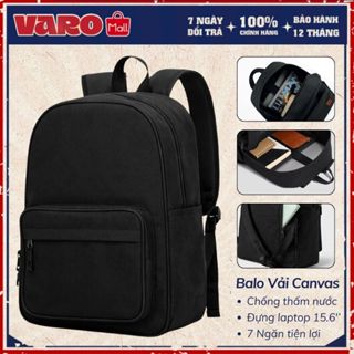 Balo Canvas Nam Nữ Chống Nước – Balo Laptop 15.6 inch Basic Unisex Đi Học, Đi Làm