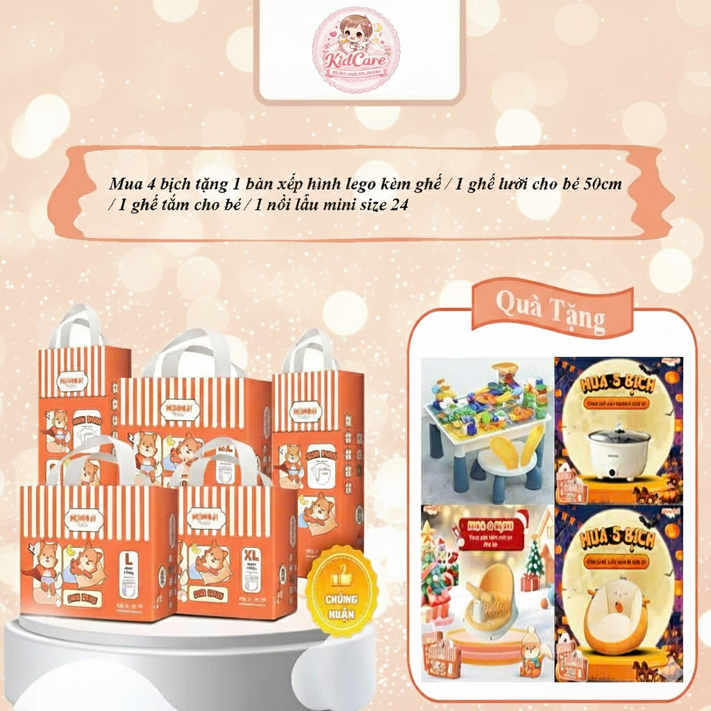 [Mới] Combo 4 Tã quần/Dán Momoji Air Dry, mềm mịn, mỏng, thoáng khí, thoát ẩm tốt khô thoáng cả ngày