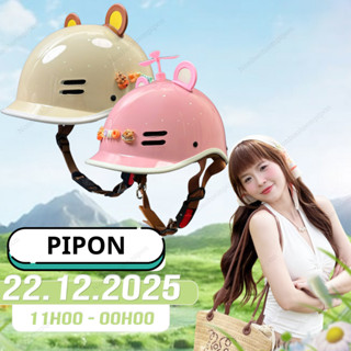  Nón bảo hiểm trẻ em Cá Heo phối phụ kiện tai gấu,charm chữ cute mũ bảo hiểm nữa đầu đạt chuẩn chính hãng Long Thanh 