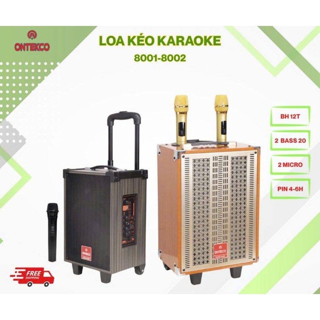 Loa Kéo ONTEKCO 8001/8002 Hát Karaoke Tại Nhà, Âm Thanh Hay Bass Chuẩn