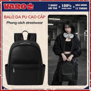 Balo Da PU Cao Cấp Phong Cách Streetwear – Balo Laptop 15.6 Inch Chống Nước Nam Nữ VARO