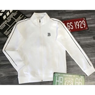  Áo Khoác Thun Lạnh Thể Thao Nam Nữ Màu Trắng Sọc Đen Chất Poly 2 Da Cao Cấp Mềm Mịn KhôngNhăn Áo Khoác Thu Đông 