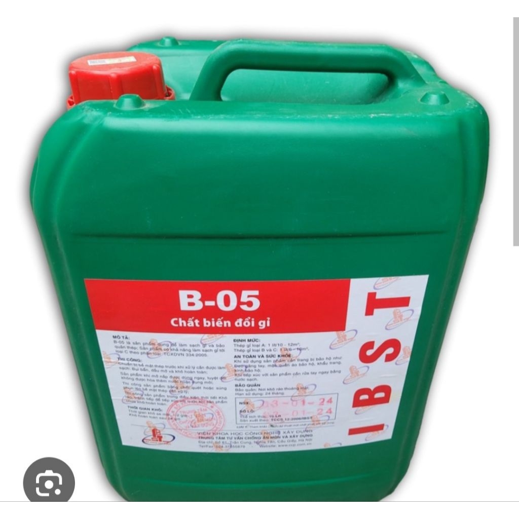 Chất tẩy rỉ sắt thép - biến đổi gỉ B05 ( can 10L)