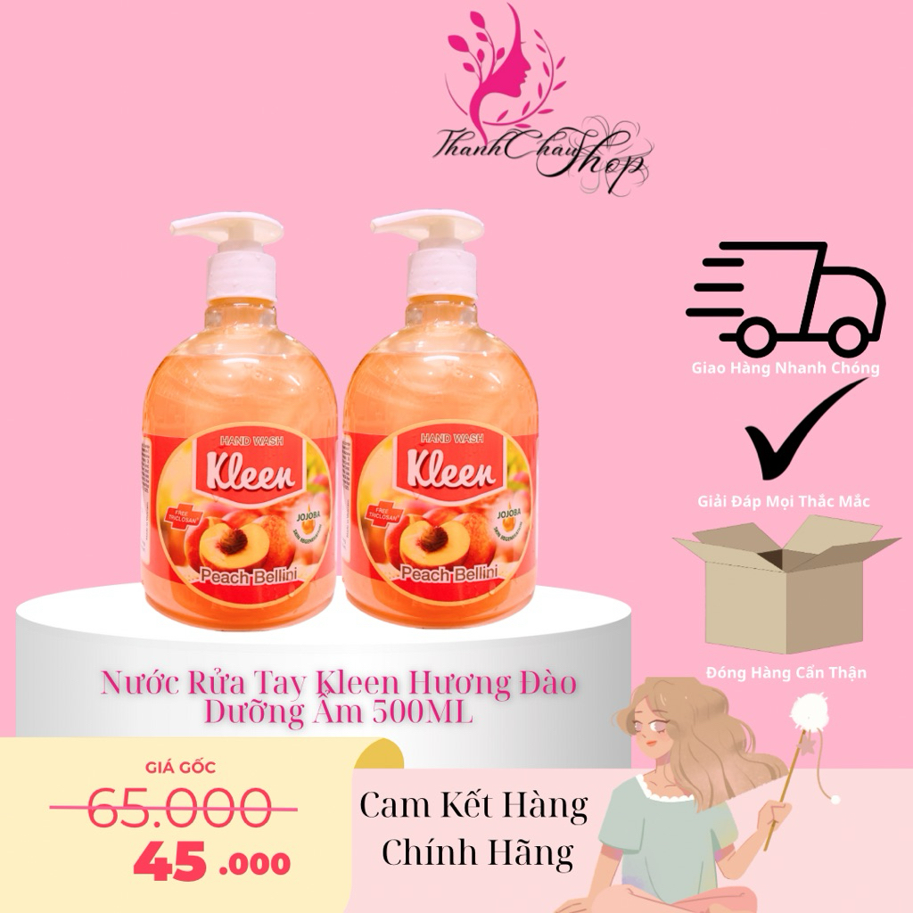 Nước Rửa Tay Kleen Hương Đào Dưỡng Ẩm 500ML Chính Hãng Giá Tốt