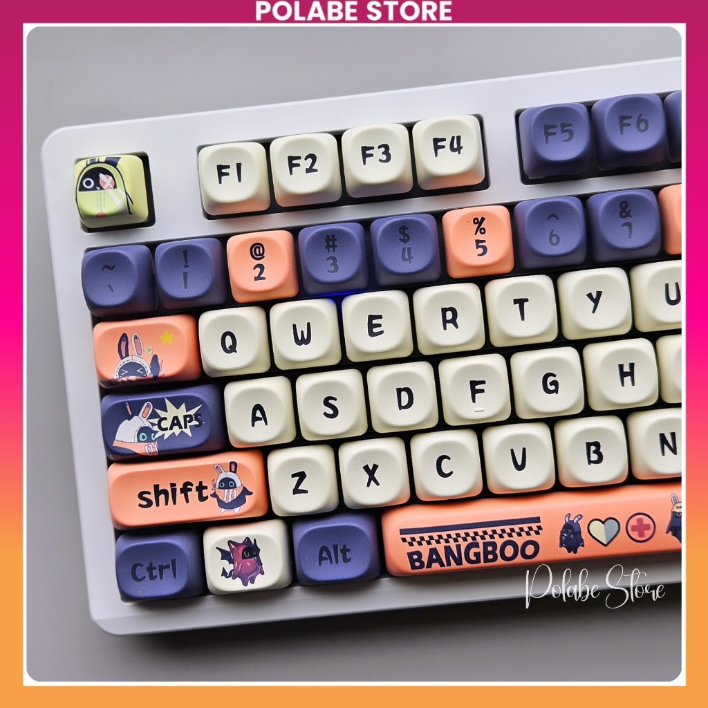 Keycap Bangboo Zenless Zone Zero Bàn Phím Cơ - Keycap PBT Dyesub MOA Profile 60 65 75 TKL Gaming Pol