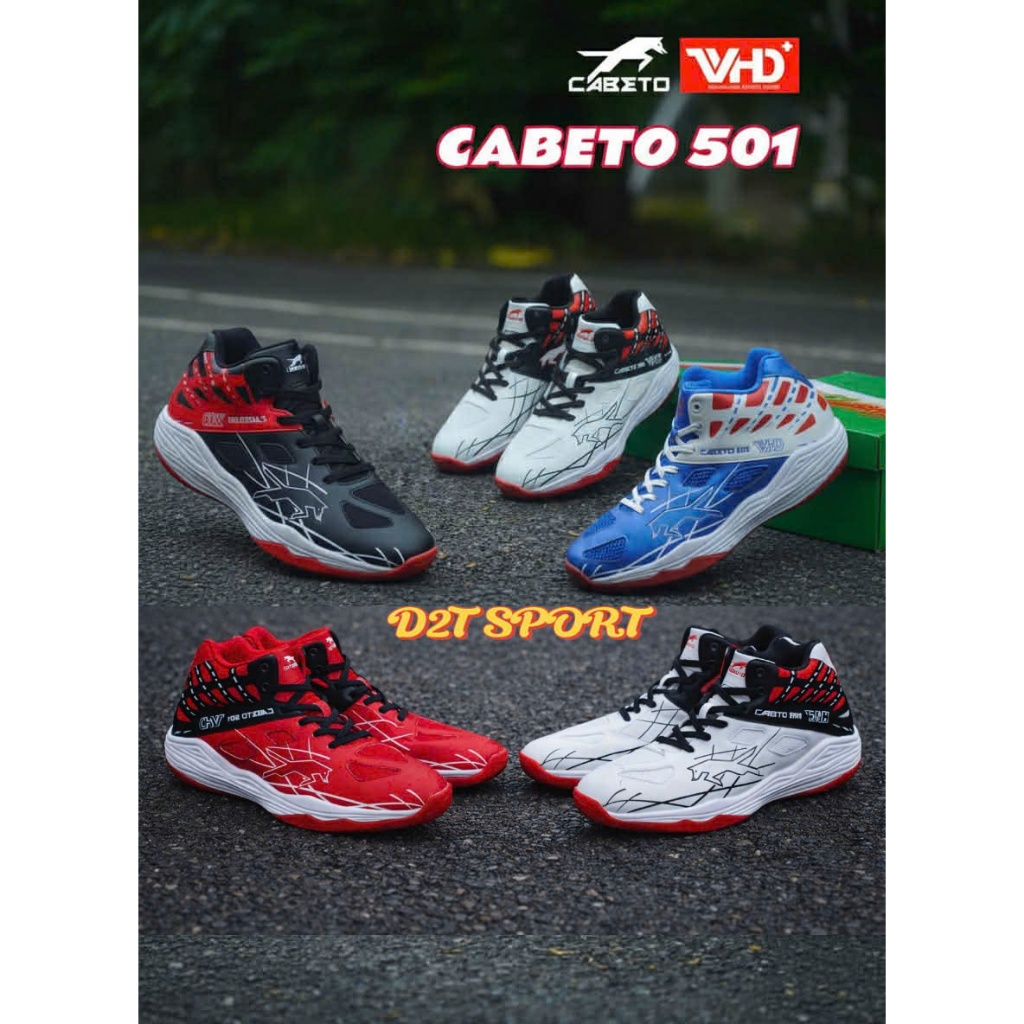 VHD CABETO 501 - Giày Thể Thao Bóng Chuyền CABETO 501 Sói Đầu Đàn Êm Bền Đẹp Chuyên Cày Bê Tông Khôn