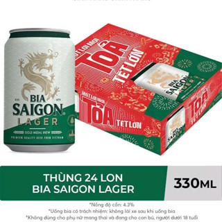  Thùng 24 lon bia Saigon Lager - 330ml lon 