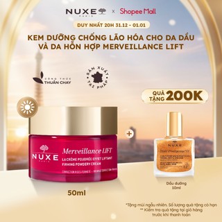  Kem dưỡng nâng cơ và chống lão hóa chuyên sâu cho da dầu và da hỗn hợp NUXE Merveillance LIFT Firming Powdery Cream 50ml 