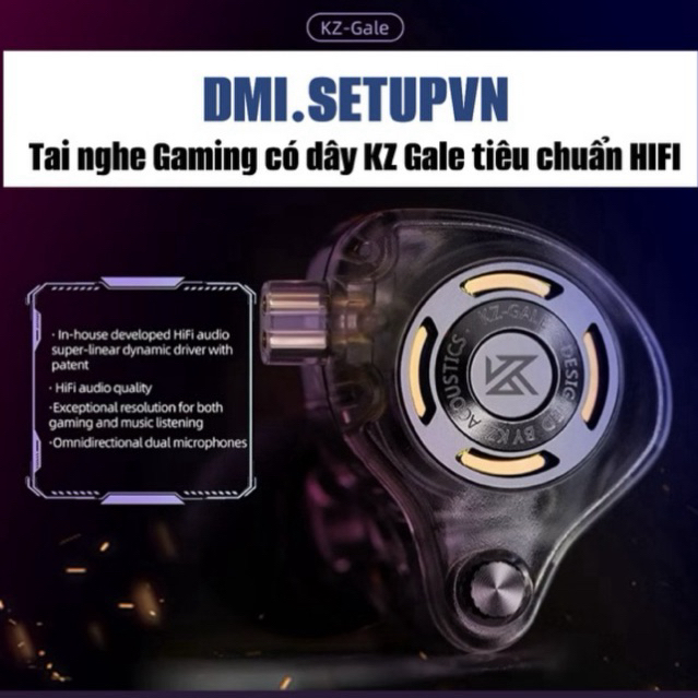 🔥 [HOẢ TỐC] TAI NGHE CÓ DÂY KZ GALE – IEM GAMING HIFI, BASS TỐT, NGHE RÕ TỪNG CHI TIẾT 🔥