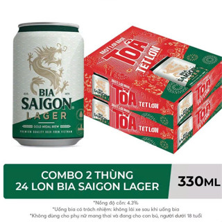   KHO BÌNH TÂN  - COMBO 2 Thùng 24 lon bia Saigon Lager - 330ml lon 