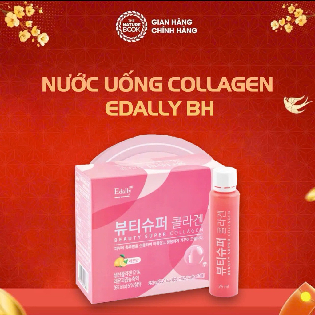 Nước uống collagen Edally BH Beauty Super Collagen Hàn Quốc hộp 10 lọ 25ml