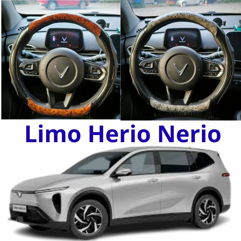 Bọc vô lăng Limo Green Herio Nerio Vinfast vân Gỗ màu Vàng Đen Trắng Xanh Hồng Đỏ