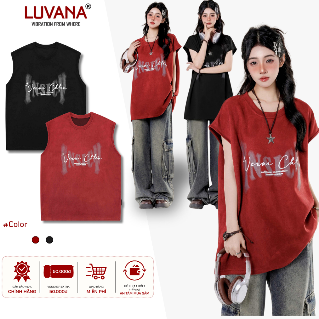 Áo Ba Lỗ Nữ In Họa Tiết Insicy LUVANA Áo Tank Top Sát Nách Cá Tính Cotton Rộng Rãi Thoáng Mát TT-08