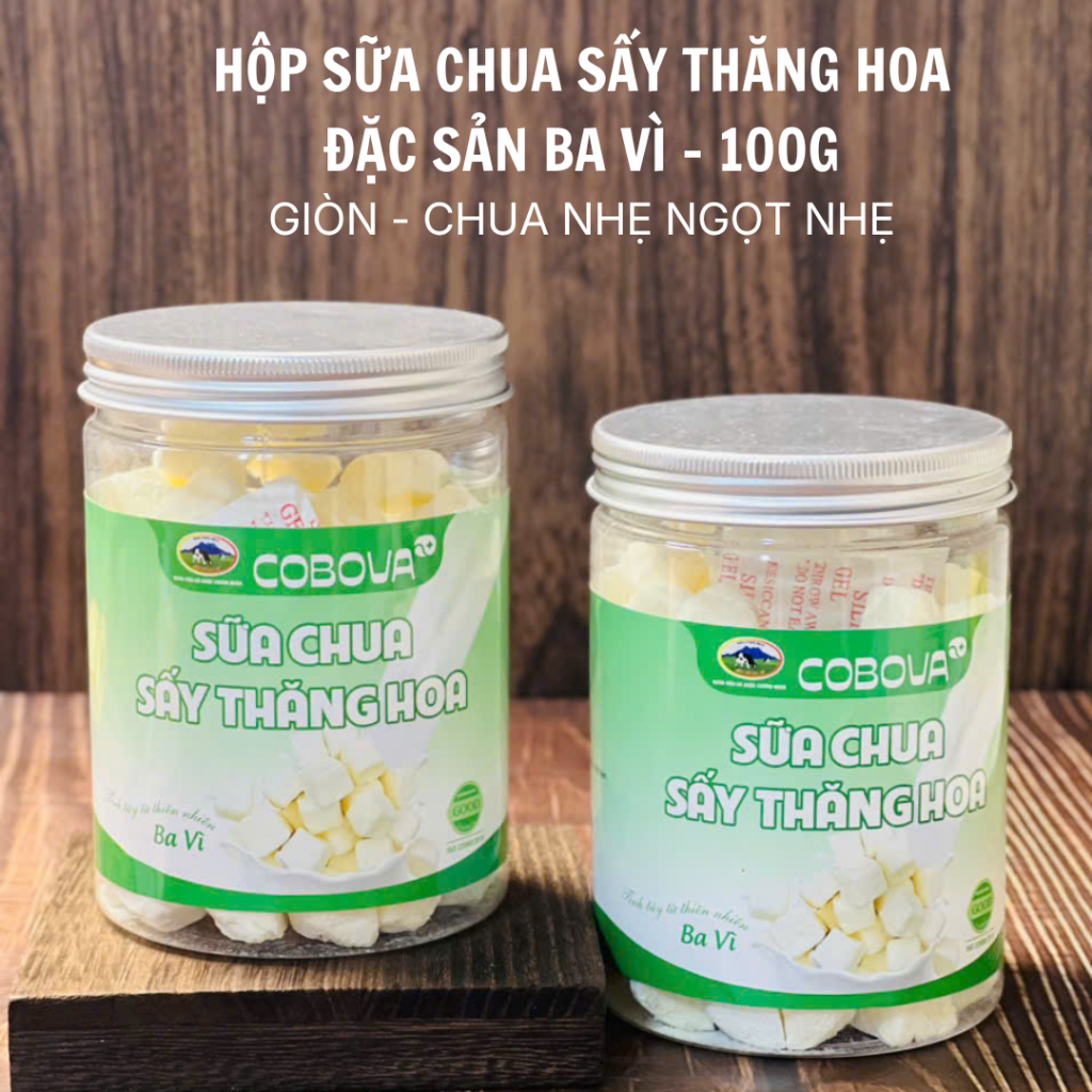 Hộp 100g Sữa Chua Sấy Thăng Hoa Nhà COBOVA Con Bò Vàng Ba Vì - Nhà Phân Phối Liên Hải Ba Vì
