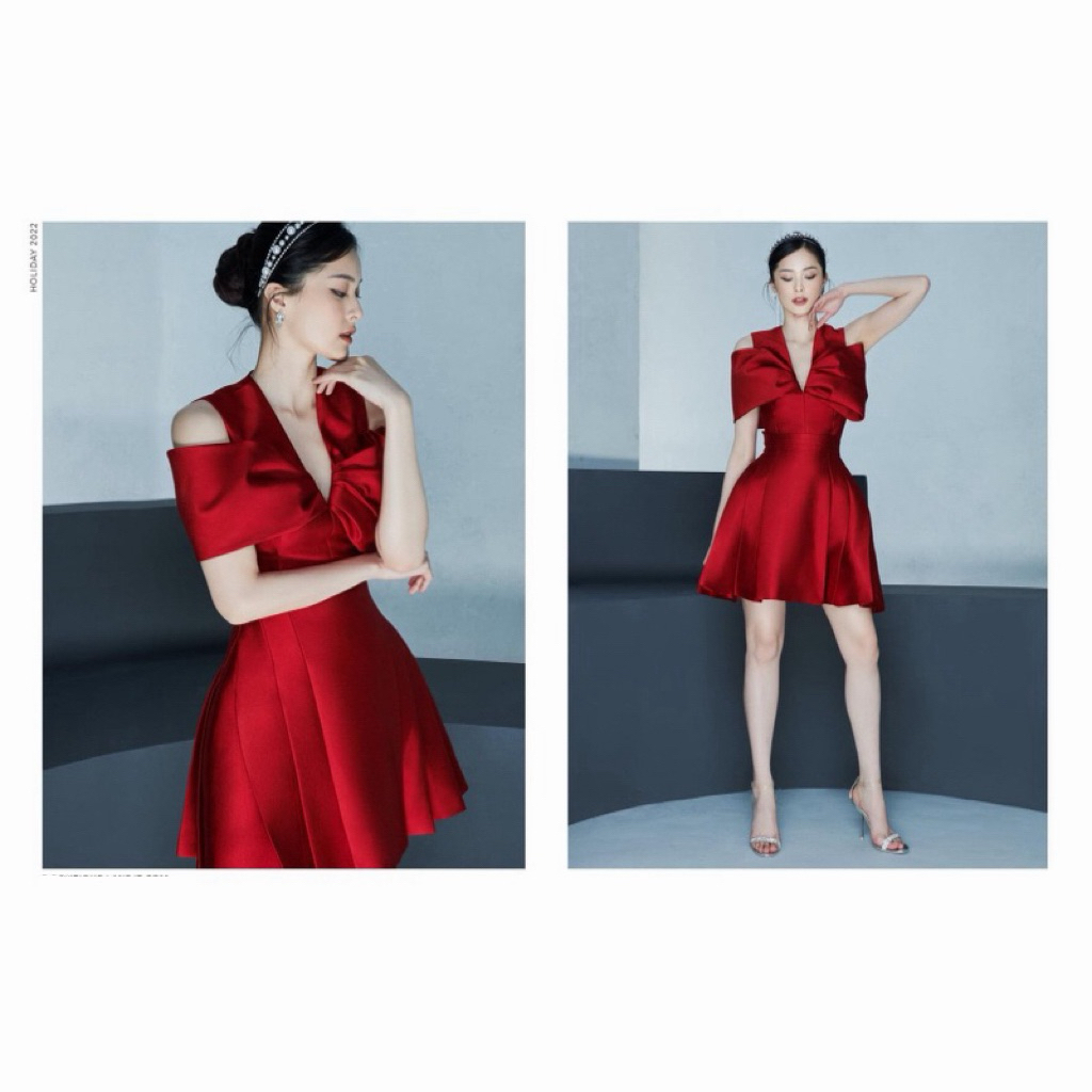 Váy SML Lane Jt Asymmetric bow midi dress Chính hãng 100% 1899K