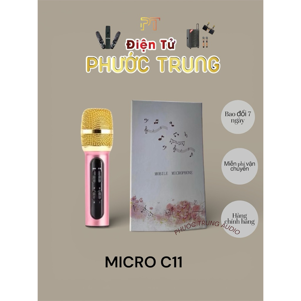Mic livestream c11 dùng karaoke - Mic thu âm c11 chuẩn tặng tai nghe