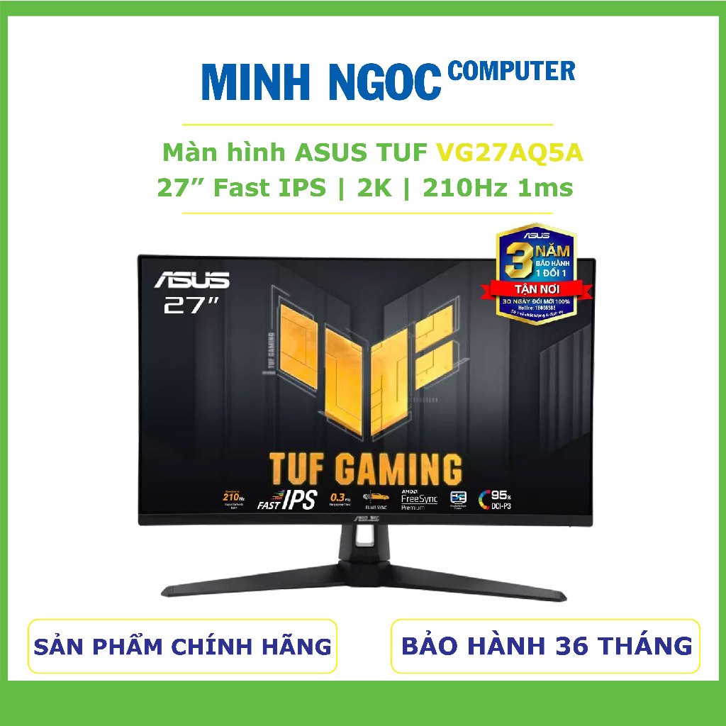 Màn hình Asus TUF Gaming VG27AQ5A 27" (QHD (2K) 2560 x 1440/ Fast IPS/ 210Hz/ 1 ms) | Bảo hành 36 th