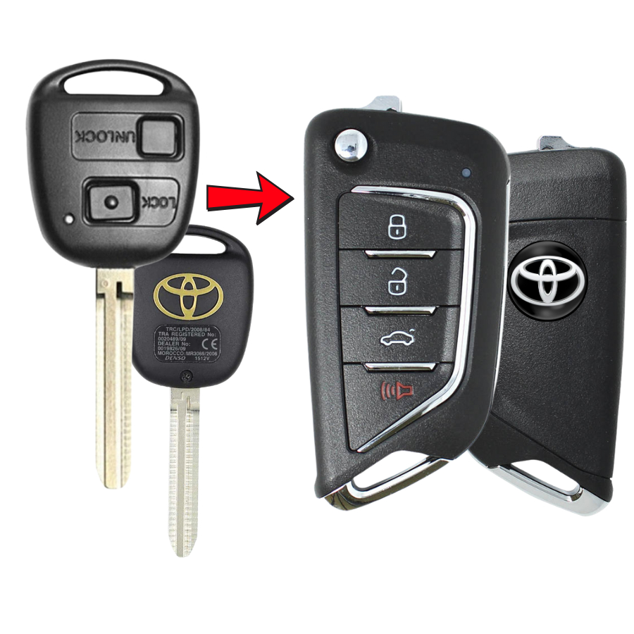 Remote độ gập chìa khóa xe Ô Tô Land Cruiser Parado đời 1998 đến 2007 V21
