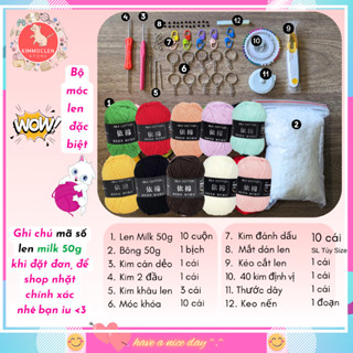  Combo 10 Cuộn Len Gói Nguyên Liệu Tập Móc Len Đặc Biệt  Có hướng dẫn  Diy sợi 