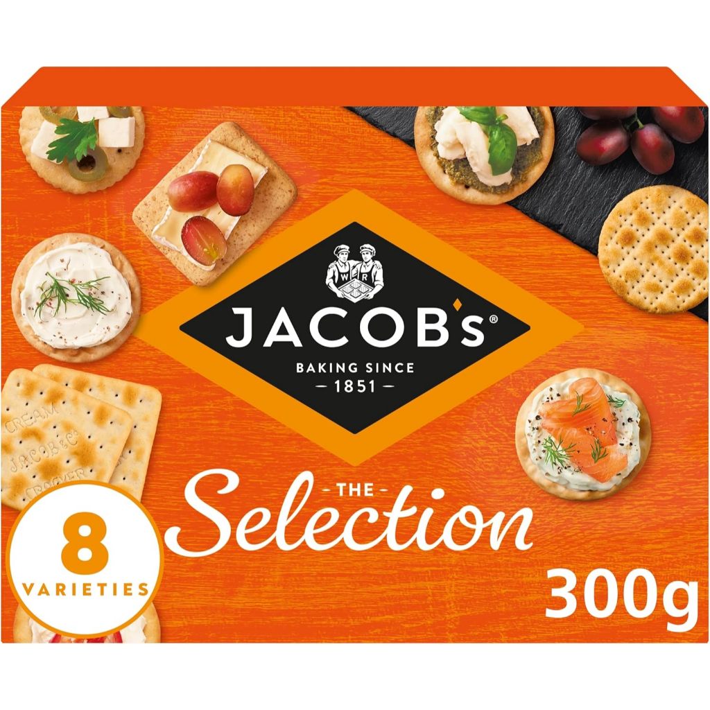 (Chợ Anh) Bánh quy giòn vị phô mai JACOB'S Biscuits Cheese Crackers Tub, 8 Cracker Varieties, The Se