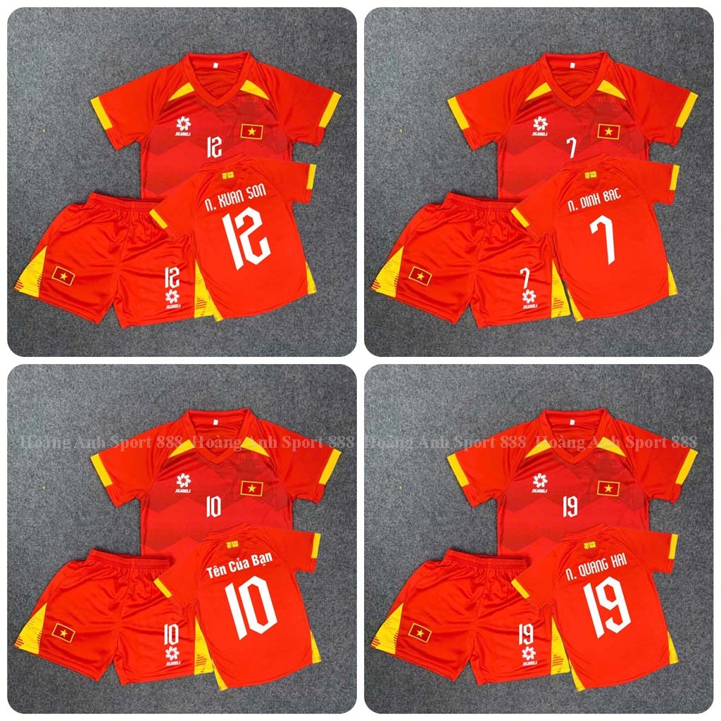 Bộ Quần Áo Bóng Đá Trẻ Em Đội Tuyển Việt Nam Mẫu Chính Thức 2025/2026
