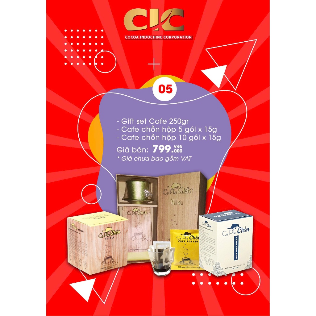 Hộp Quà Tặng Deluxe (Cafe Chồn 250gr và 2 Hộp cafe chồn Phin Giấy) Thơm quyến rũ, Vị đậm đà