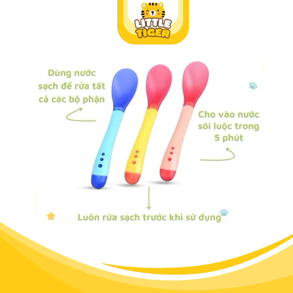COMBO 3 Thìa ăn dặm silicon báo nóng ( giao màu ngẫu nhiên)